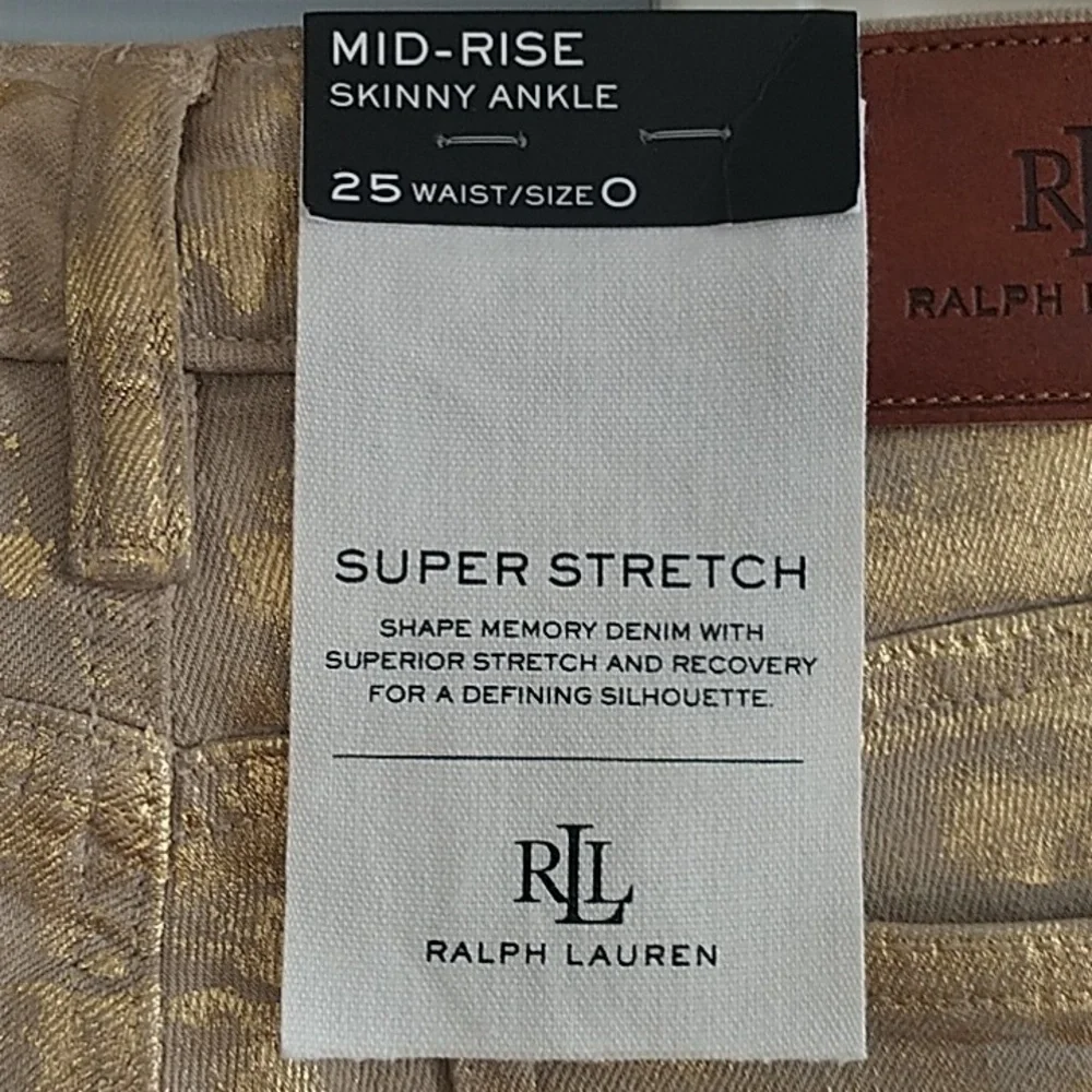 LAUREN Ralph Lauren Black Label Mid Rise Skinny Ankle Jeans Super Stretch sz 0 - Picture 6 of 15
